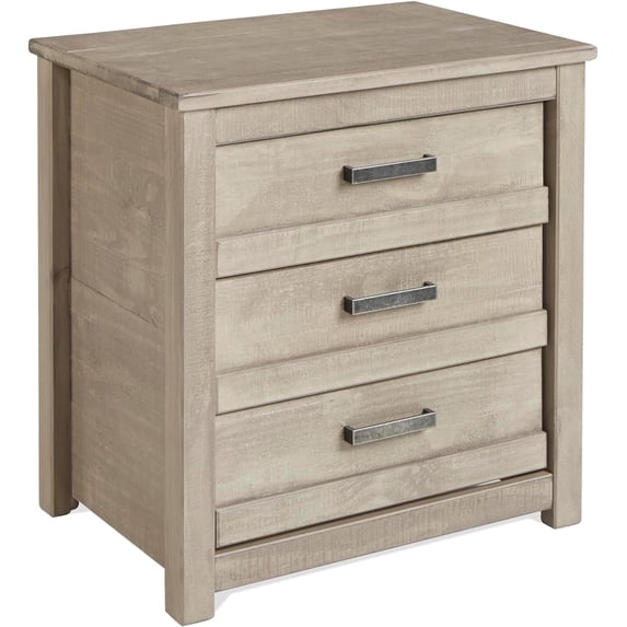Camaflexi Rustic Nightstand 3-Drawer Night Stand Side Table & Organizer, Antique Gray