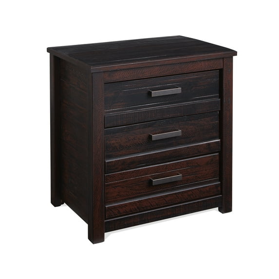Camaflexi Carmel Solid Wood 3-Drawer Nightstand in Antique Walnut