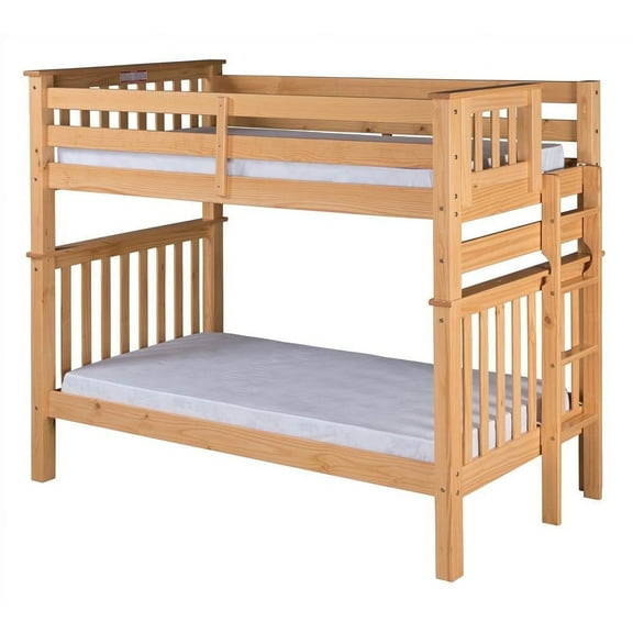 Camaflexi Santa Fe Mission Tall Bunk Bed Twin Over Twin, Solid Wood Bed Frame, Natural Finish