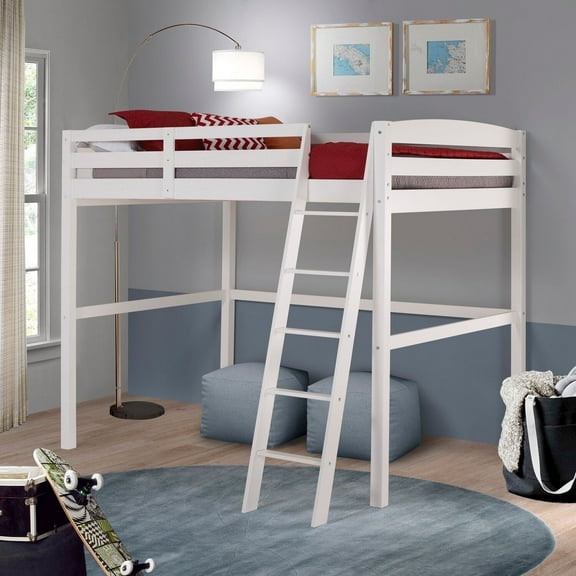 Camaflexi Tribeca Concord Twin Size Loft Bed, White 100% Solid Wood