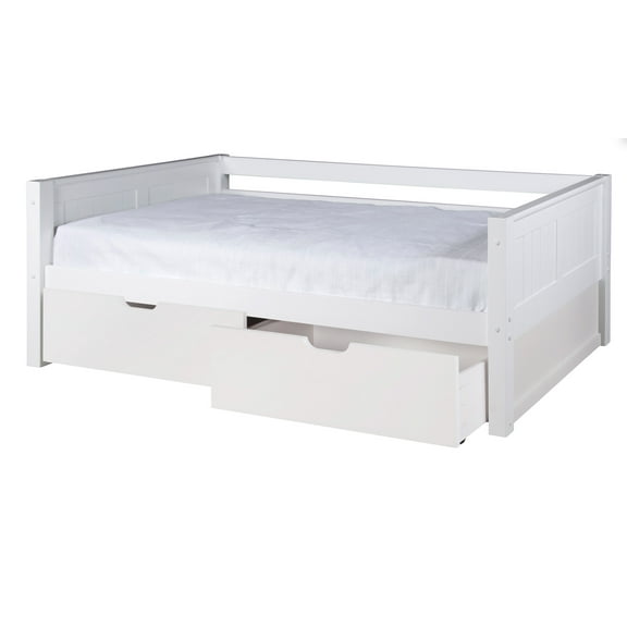 Camaflexi Twin Size Day Bed with Drawers - Panel Headboard - White Finish