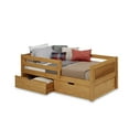 thumbnail image 1 of Camaflexi Twin Size Day Bed with Front Guard Rail & Drawers - Mission Headboard - Natural Finish, 1 of 4