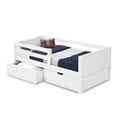 thumbnail image 1 of Camaflexi Twin Size Day Bed with Front Guard Rail & Drawers - Panel Headboard - White Finish, 1 of 4
