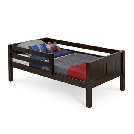 Camaflexi Twin Size Day Bed with Front Guard Rail - Panel Headboard - Cappuccino Finish