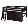 thumbnail image 1 of Camaflexi Twin Size Low Loft Storage Bed - Mission Headboard - Cappuccino Finish, 1 of 3