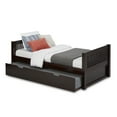 thumbnail image 1 of Camaflexi Twin Size Platform Bed with Twin Trundle - Mission Headboard - Cappuccino Finish, 1 of 5