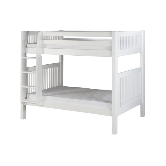Camaflexi Twin over Twin Bunk Bed - Mission Headboard - White Finish