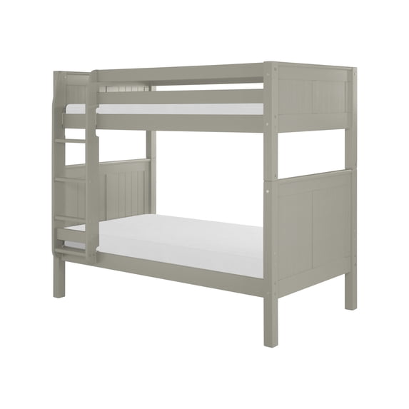 Camaflexi Twin over Twin Bunk Bed - Panel Headboard - Grey Finish