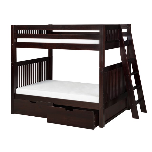 Camaflexi Twin over Twin Bunk Bed with Drawers Mission Headboard