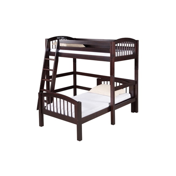 Camaflexi Twin over Twin Loft Bed - L Shape - Arch Spindle Headboard - Multiple Finishes