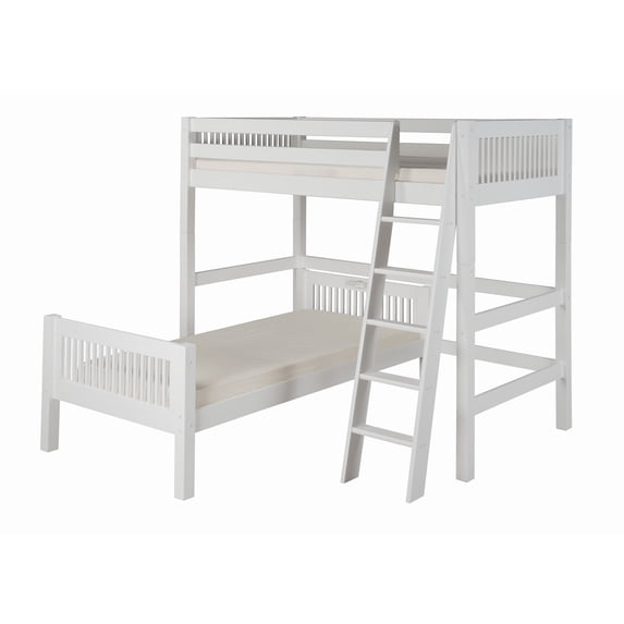 Camaflexi Twin over Twin Loft Bed - L Shape - Mission Headboard - Multiple Finishes