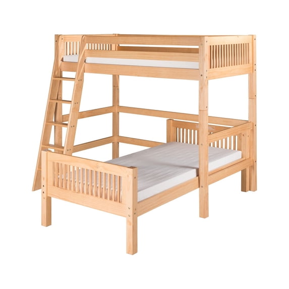 Camaflexi Twin over Twin Loft Bed - L Shape - Mission Headboard - Multiple Finishes