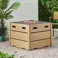 thumbnail image 1 of Camak Wood Resin Outdoor 31" Rectangular Fire Pit - 40,000 BTU, Brown, 1 of 10