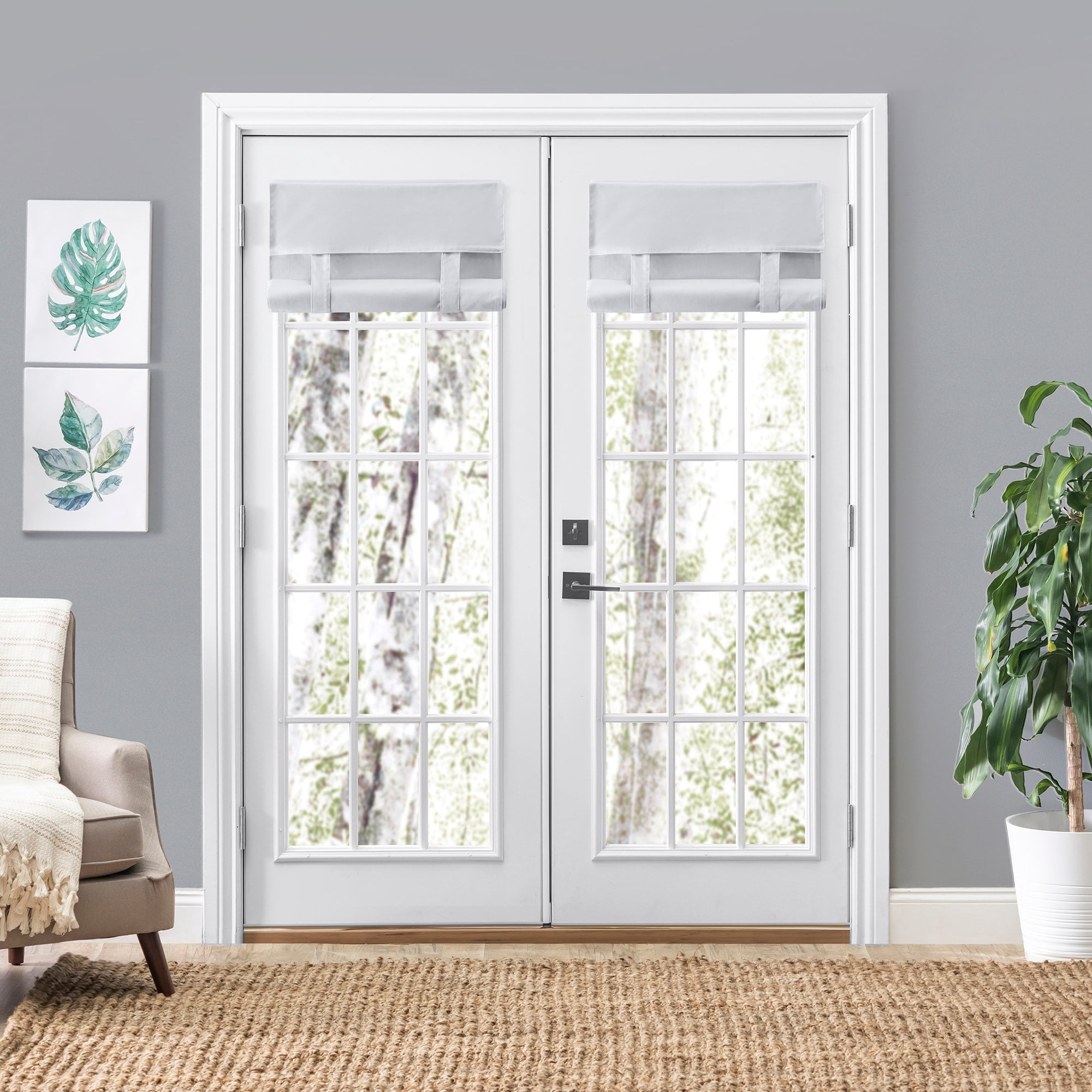 Camalay Cordless French Door Shade - Privacy Window Fabric Blinds, 25 ...