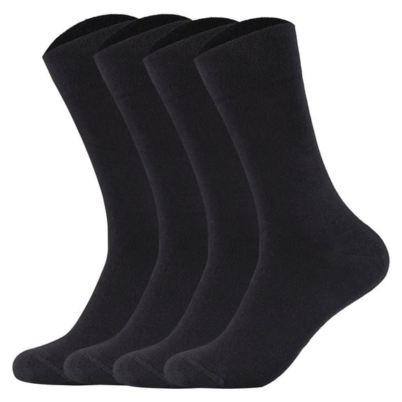 Camano Men's Socks, Pack Of 4 - Organic Cotton, Single Colour Black 39-42 (Uk 6-8)