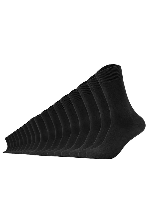 Unisex Socks Pack Of 18 - Comfort Socks, Plain Colour Black 43-46 (Uk 9-11)