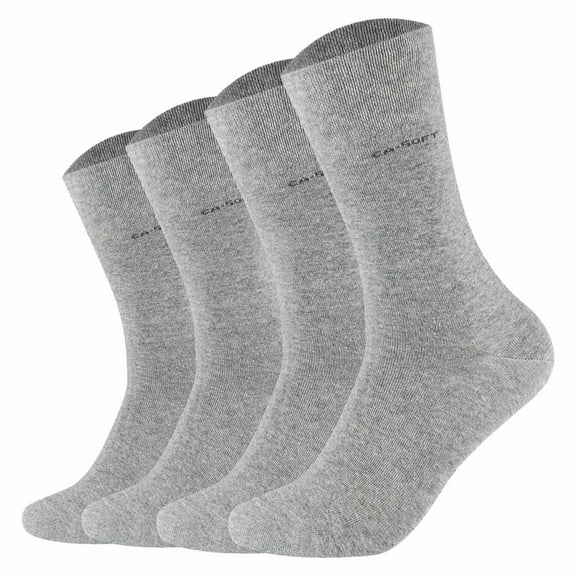 Camano Unisex Socks - Soft Socks, Single-Coloured, Pack Of 4 Grey 43-46 (Uk 9-11)