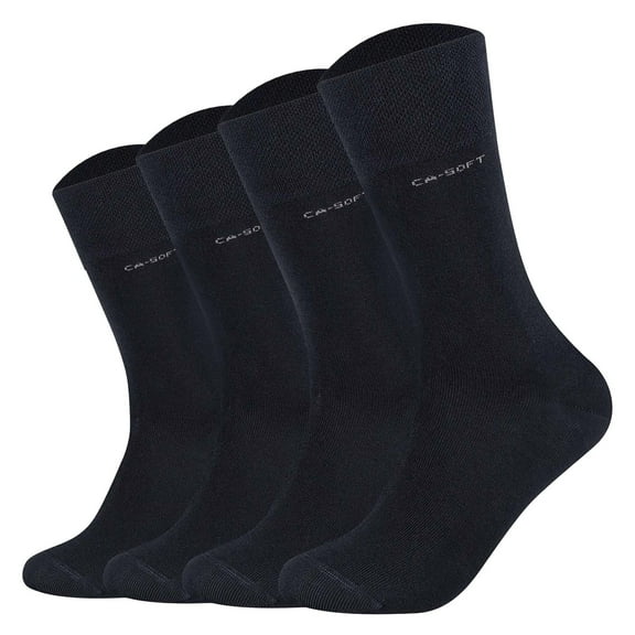Camano Unisex Socks - Soft Socks, Single-Coloured, Pack Of 4 Navy 43-46 (Uk 9-11)