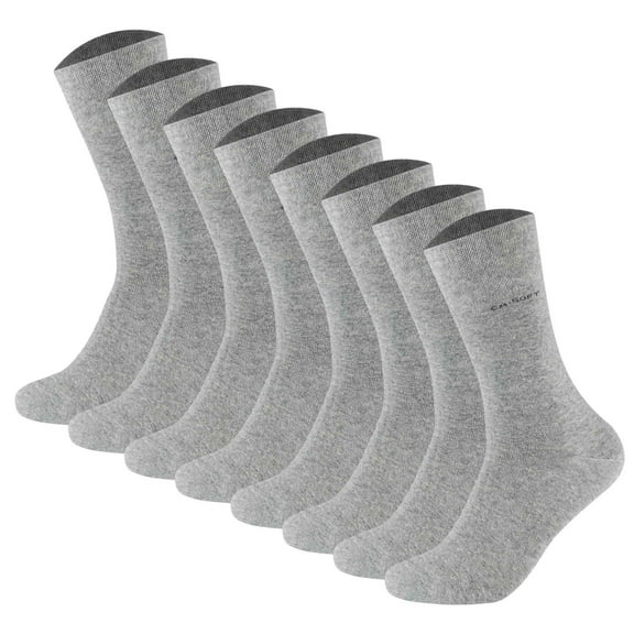 Camano Unisex Socks - Soft Socks, Single-Coloured, Pack Of 8 Grey 35-38 (Uk 2,5-5)