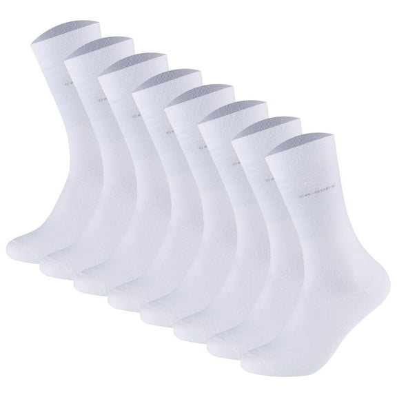 Camano Unisex Socks - Soft Socks, Single-Coloured, Pack Of 8 White 39-42 (Uk 6-8)
