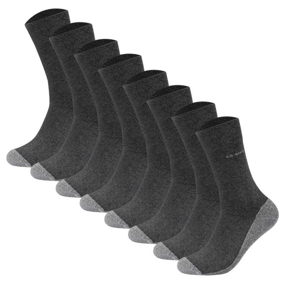 Camano Unisex Socks - Walk Socks, Single-Coloured, Pack Of 8 Anthracite 43-46 (Uk 9-11)