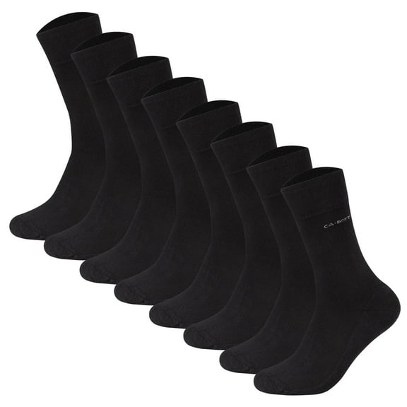 Camano Unisex Socks - Walk Socks, Single-Coloured, Pack Of 8 Black 43-46 (Uk 9-11)