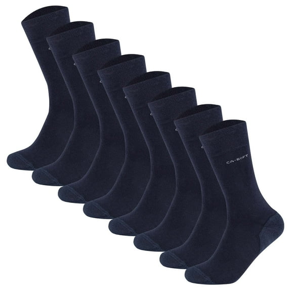 Camano Unisex Socks - Walk Socks, Single-Coloured, Pack Of 8 Navy 35-38 (Uk 2,5-5)