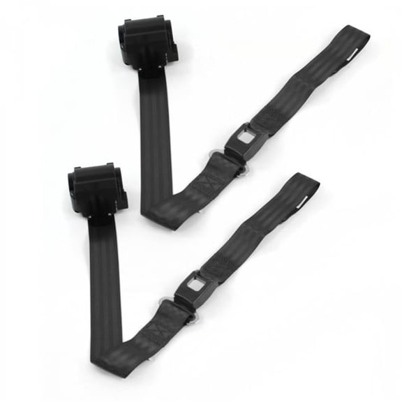 Camaro 1967-1969 Standard 2 Point Black Retractable Bucket Seat Belt Kit - 2 Belts