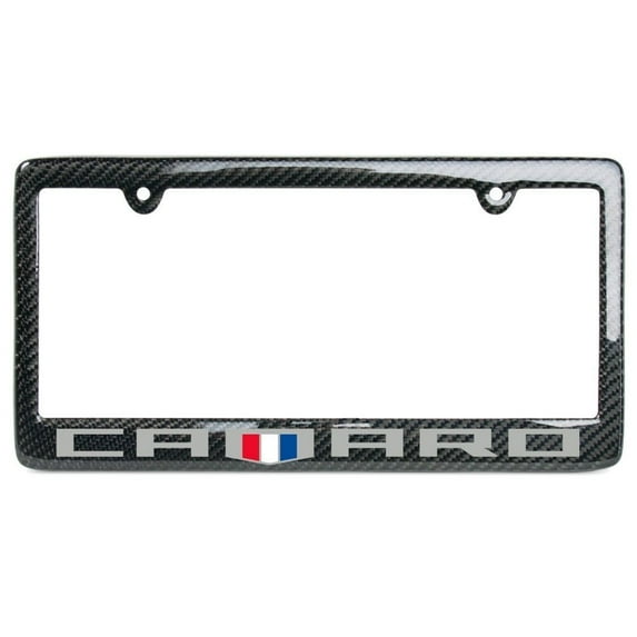 Camaro 6th Generation Carbon Fiber License Plate Frame Badge Logo