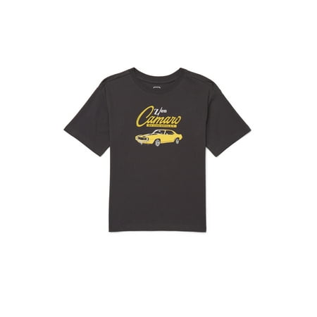 Camaro Boys Graphic Retro Print Tee with Short Sleeves, Sizes 4-18