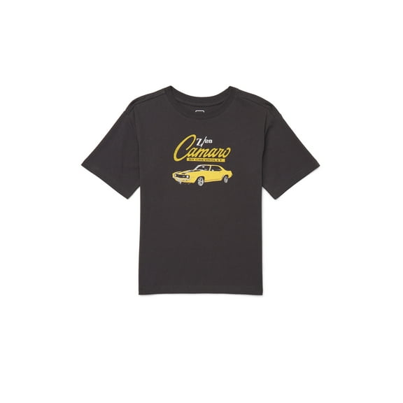 Camaro Boys Graphic Retro Print Tee with Short Sleeves, Sizes 4-18