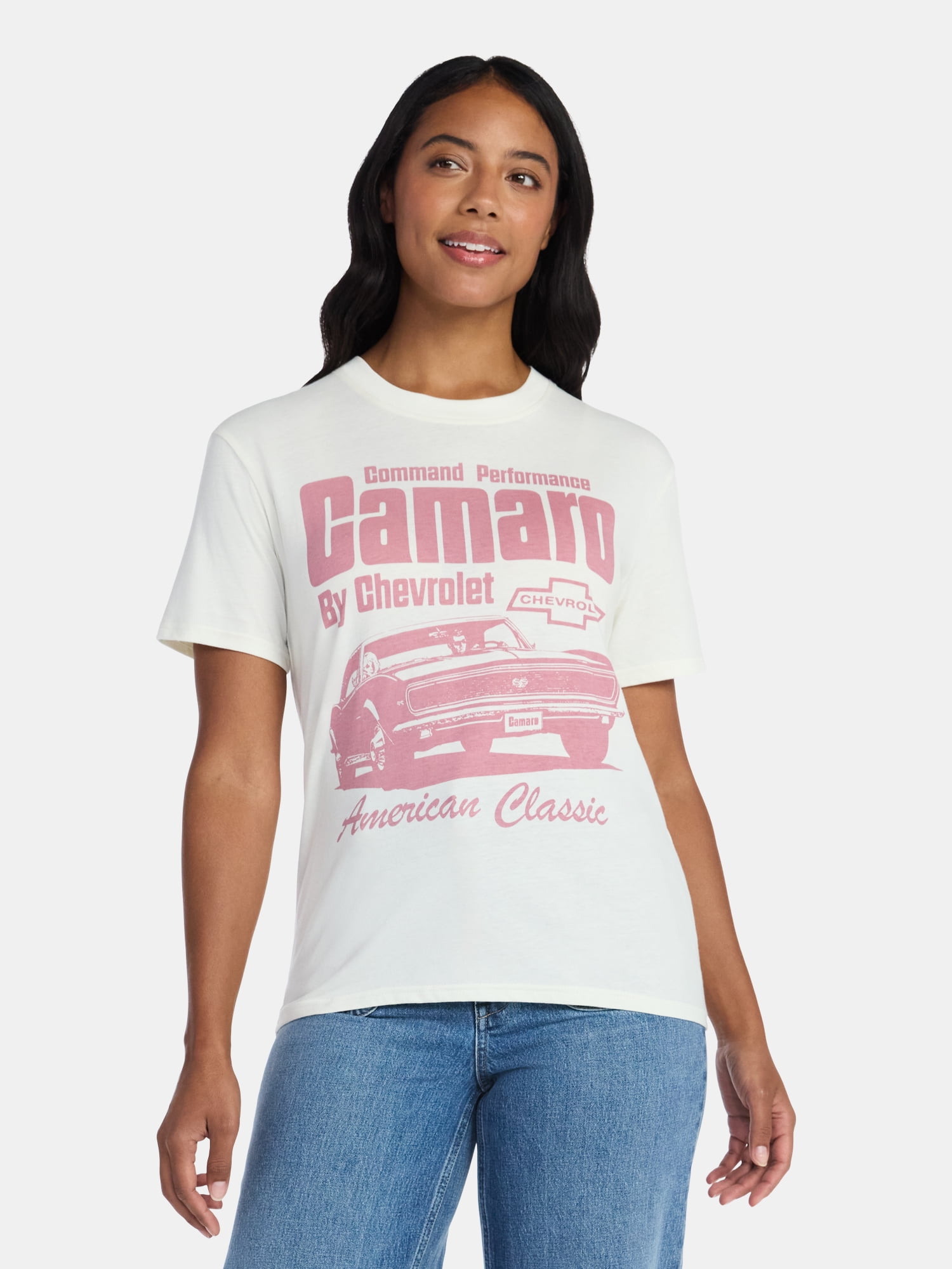 Chevy Camaro Women's Graphic Tee with Short Sleeves, Sizes XXS-XXL