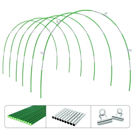 Cambaverd Greenhouse Hoops 6 Sets of 8FT Long Garden Hoops for Raised Beds, 36pcs Fiberglass Grow Tunnel