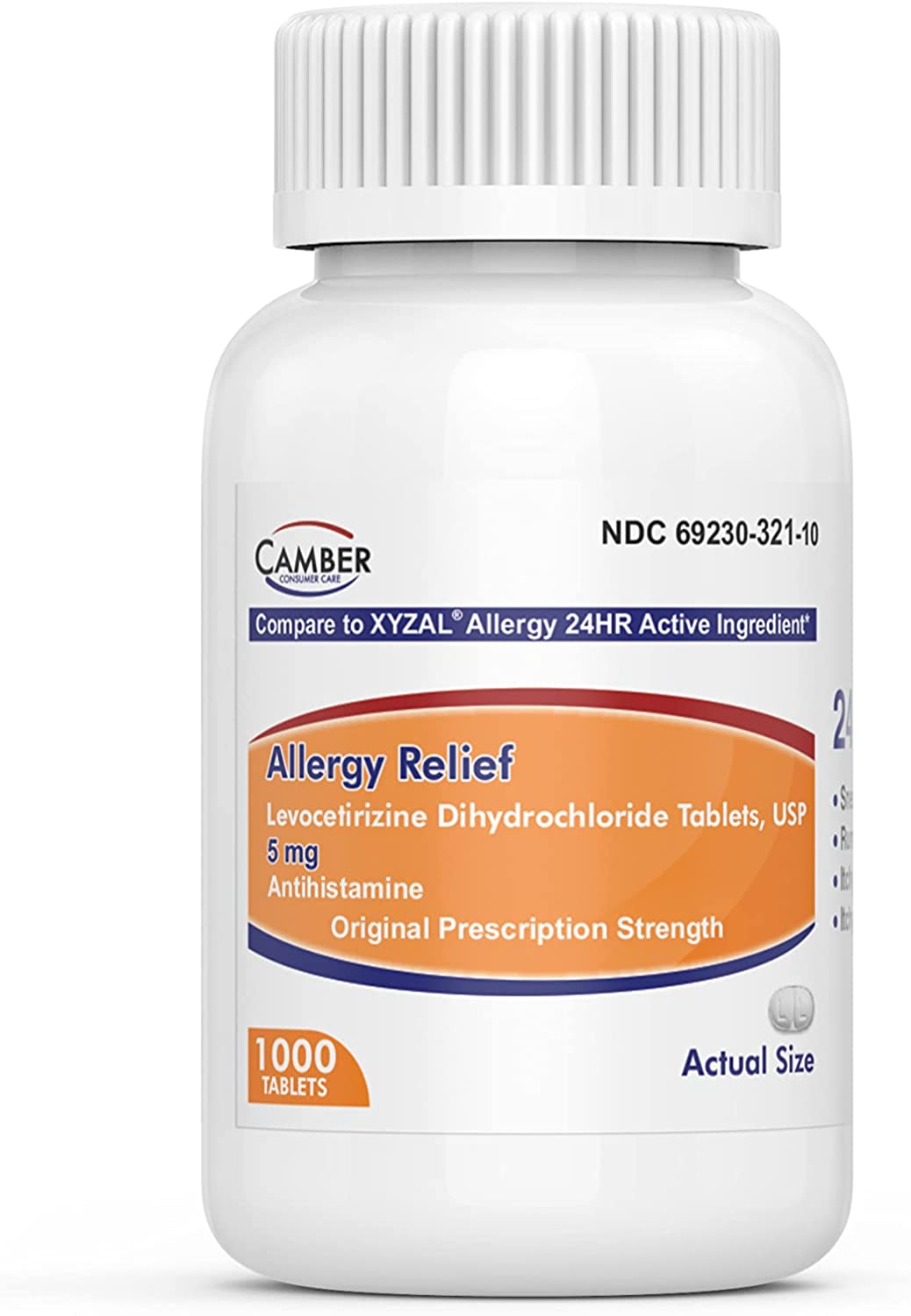 Camber Consumer Care Levocetirizine Dihydrochloride 5Mg Antihistamine