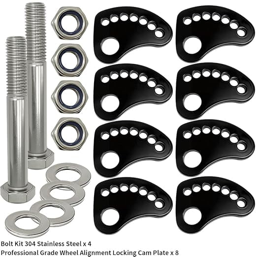 Camber Lock Alignment Fix & Upper Arm Cam Bolt Kit for Chevrolet Silverado & GMC Sierra WT SLT SL HD 2WD 4WD Base LT LS SSV SS LTZ 1500 2500 3500 1999-2019 -1.5 to +1.5 Degrees