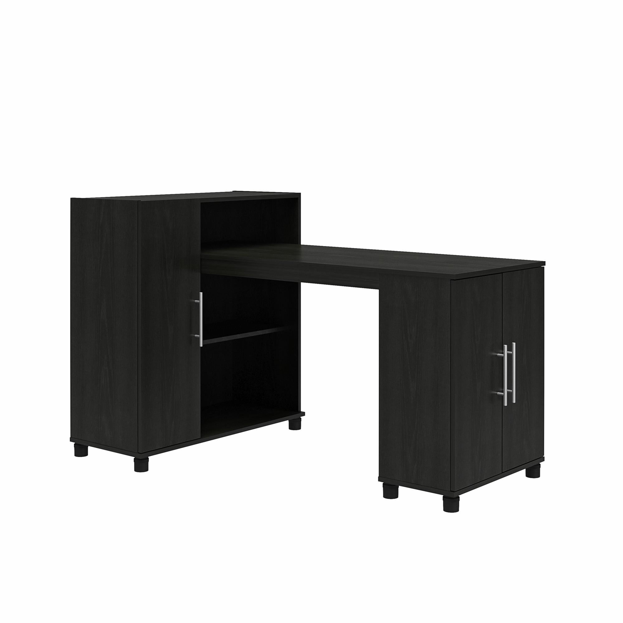 Camberly Black Oak Office Cabinet with Adjustable Shelving