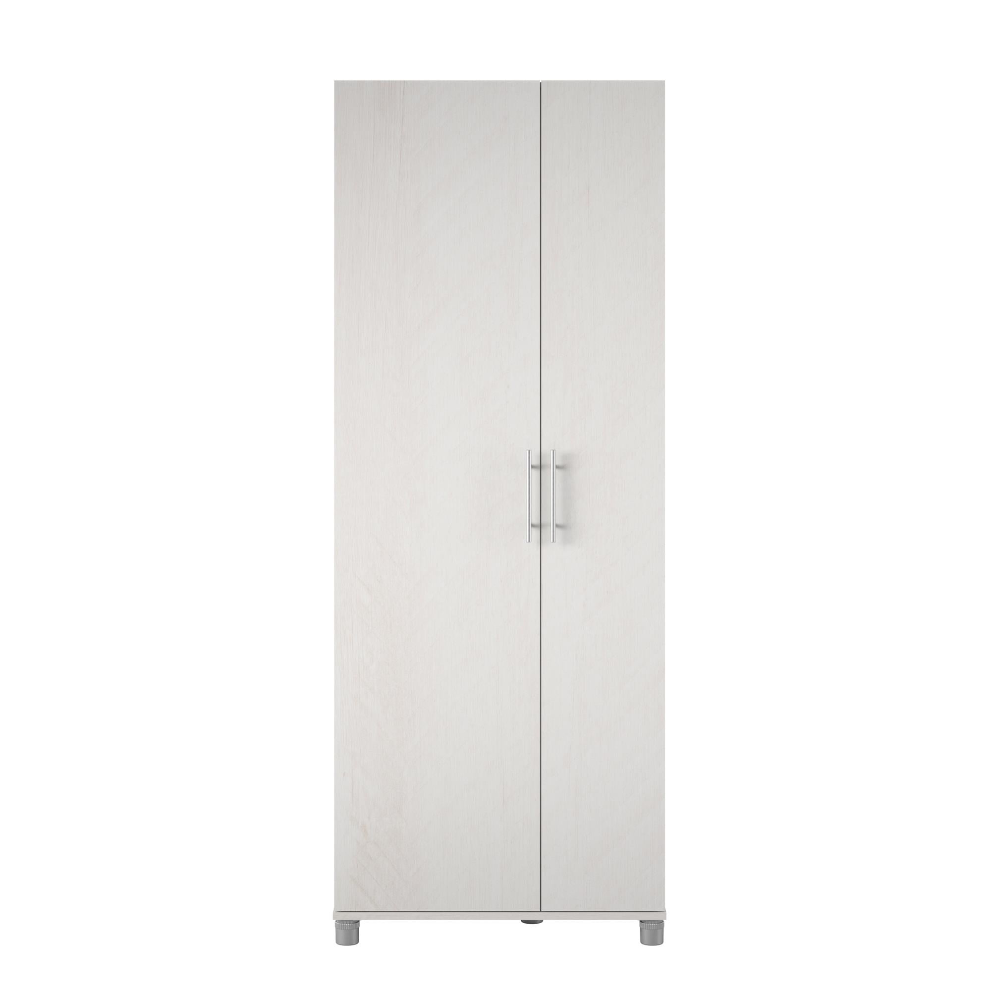 Ivory Oak Tall Freestanding Storage Cabinet with Adjustable Shelving
