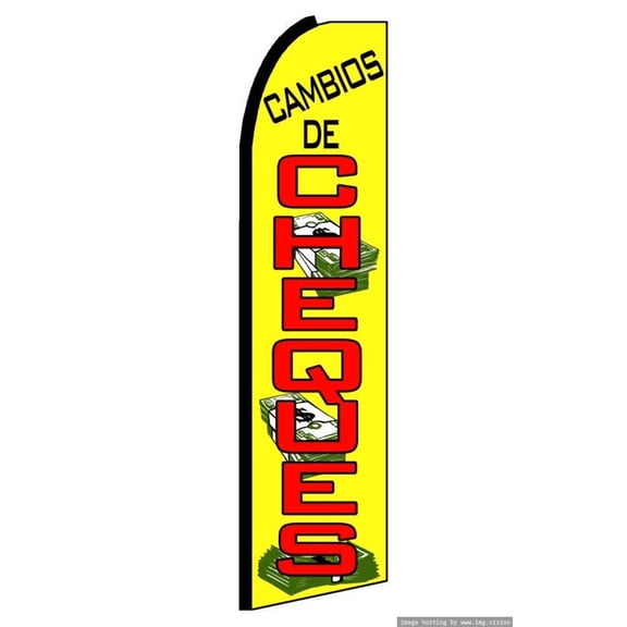 Cambio De Cheques Swooper flag Without Pole Advertisement /Business Flags | Feather Flag |