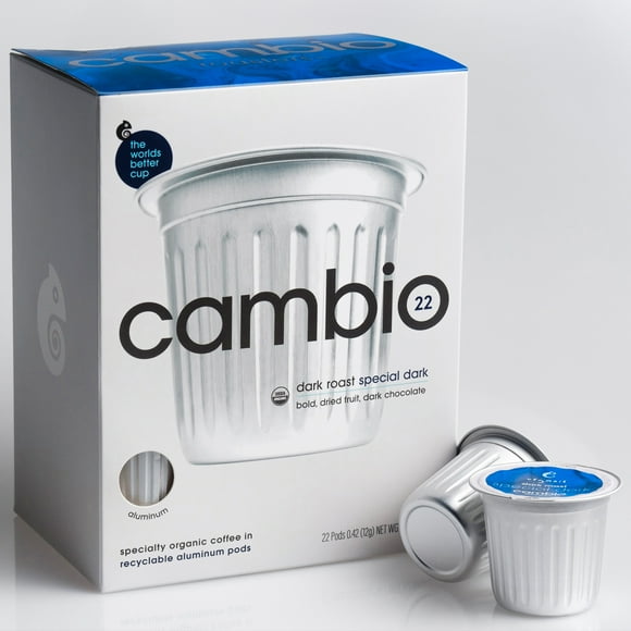 Cambio Roasters Special Dark Roast Recyclable Coffee Pods Compatible with Keurig® Brewers - 22 Count