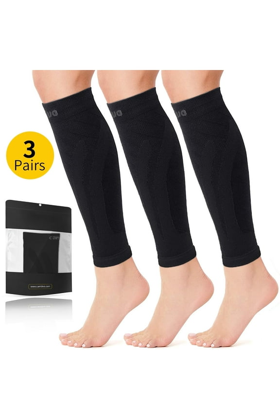 3 Pairs Calf Compression Sleeve for Women & Men, Leg Brace for Running, Cycling, Shin Splint Support for Workout, L/XL