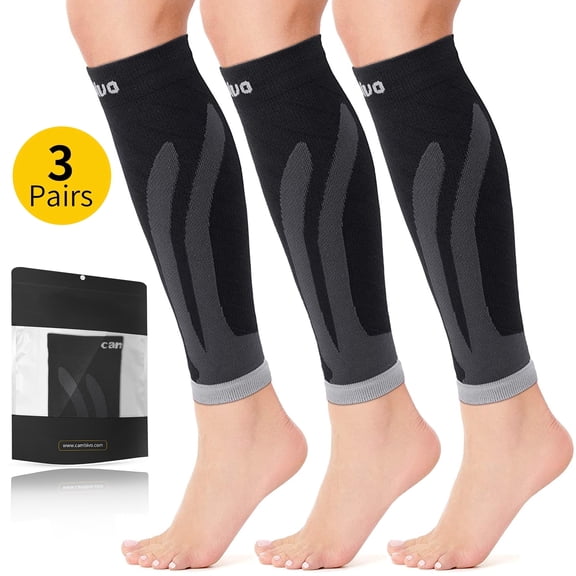 Cambivo 3 Pairs Calf Compression Sleeve for Women & Men, Leg Brace for Running, Cycling, Shin Splint Support for Workout, S/M