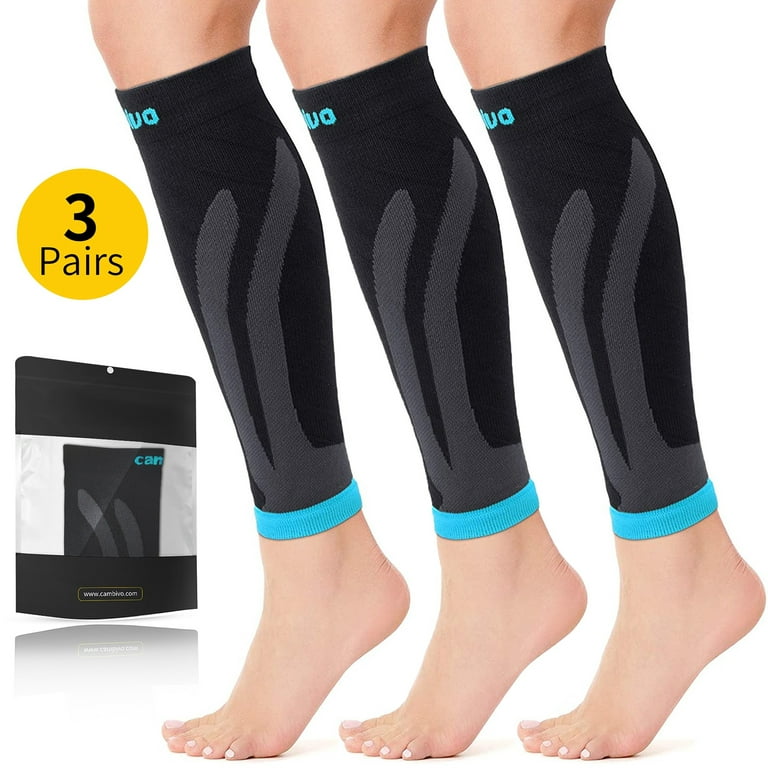 Cambivo 3 Pairs Calf Compression Socks for Women & Men, Leg Brace