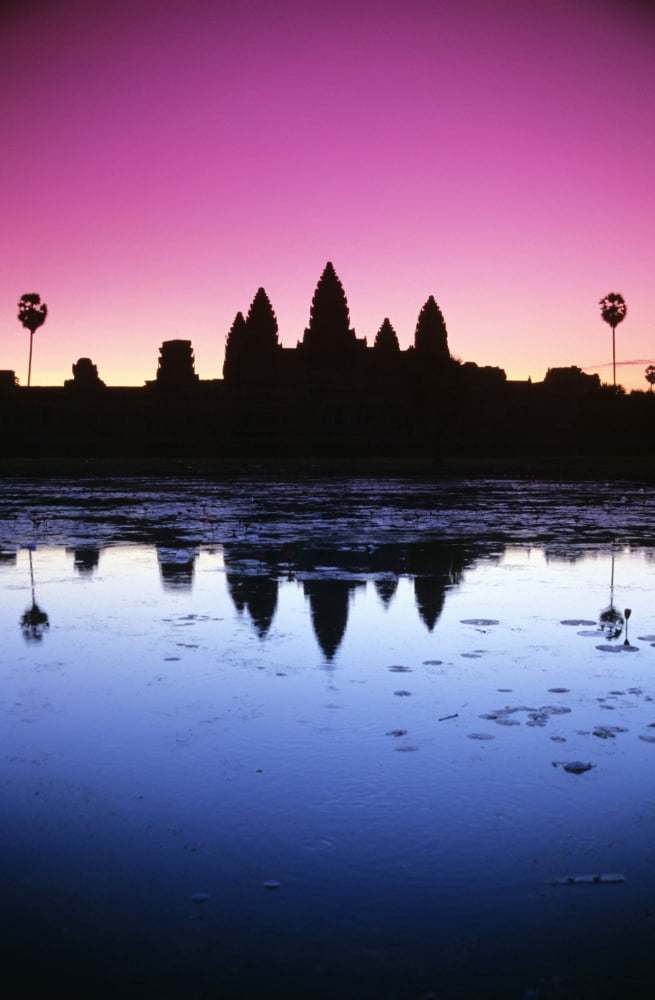 Cambodia Angkor Wat Silhouette Of Temple At Sunrise Canvas Art - Richard Maschmeyer Design Pics (11 x 18)