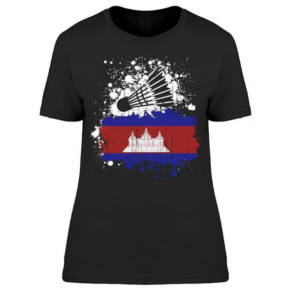 Cambodia Badminton Team T-Shirt Women -Image by Shutterstock Women T-Shirt, Female 3X-Large