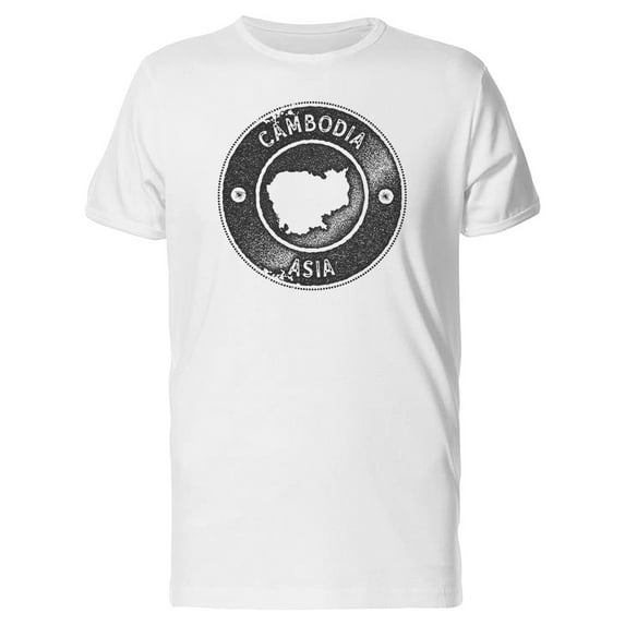Cambodia, Cool Grunge Map, Asia T-Shirt Men -Image by Shutterstock, Male Medium