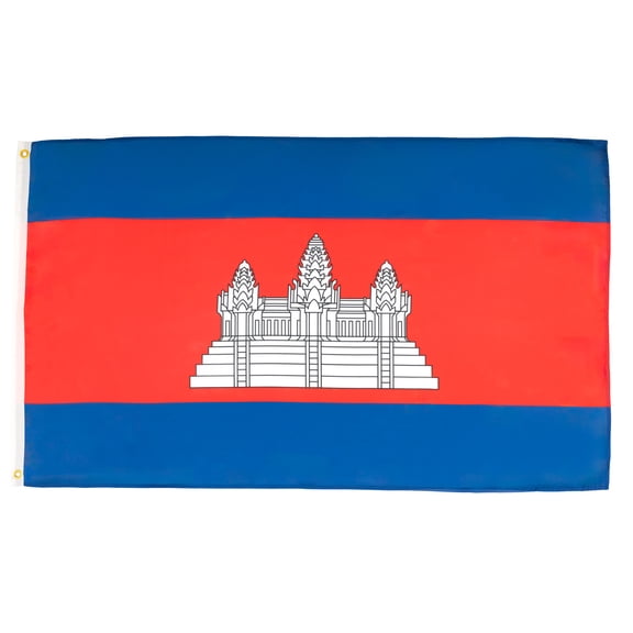AZ FLAG Cambodia Flag 3x5 ft Cambodian Light Polyester 2 Grommets 150x90 cm