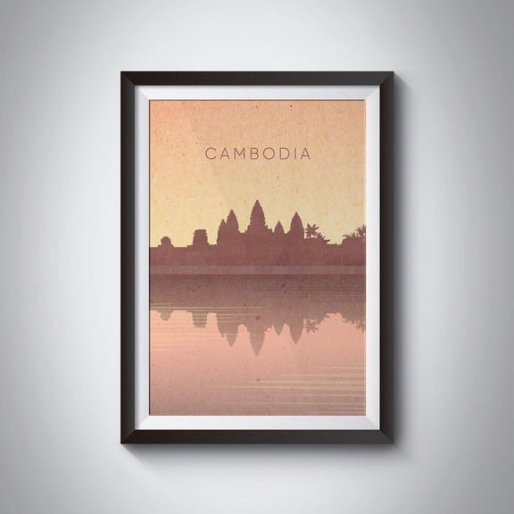 Cambodia Minimalist Angkor Wat Temple Southeast Asia Art Unframed Paper Print
