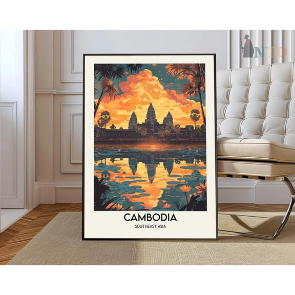 Cambodia Southeast Asia Travel Poster Unframed Paper Print