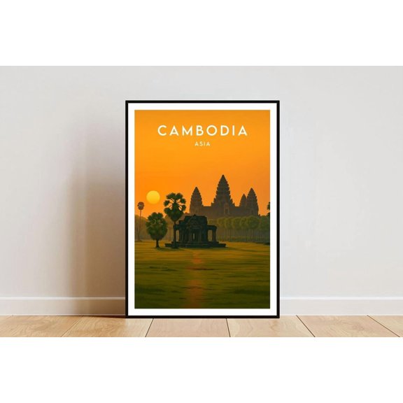 Cambodia Travel Print Asia Cambodia Poster Angkor Wat Poster Travel Art Angkor Wat Print Cambodia Print Cambodia Siem Reap Poster