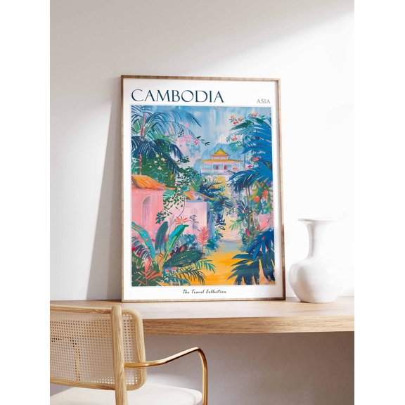 Cambodia Travel Tropical Asian Decor Print, Unframed Paper Print